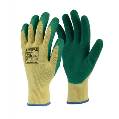 PSP 10-140 Werkhandschoen Latex Allround Groen/Geel – Ruwe Grip & Slijtvast, Maat 8