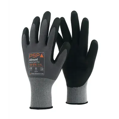 PSP 10-570 Werkhandschoen Nitril Foam Zwart – Oliegrip & Ademend Comfort, Maat 8