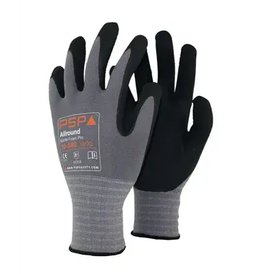 PSP 10-580 Werkhandschoen Nitril Foam Grijs/Zwart – Foodkeur & Ademend Comfort, Maat 10