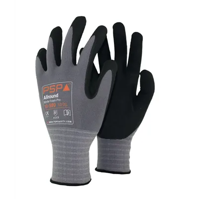 PSP 10-580 Werkhandschoen Nitril Foam Grijs/Zwart – Foodkeur & Ademend Comfort, Maat 7