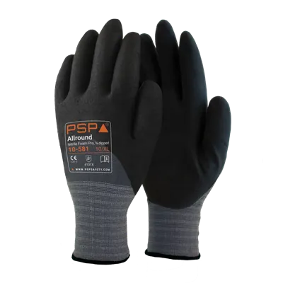 PSP 10-581 Werkhandschoen Nitril Pro Grijs/Zwart – 3/4 Gecoat & Foodkeur, Maat 8