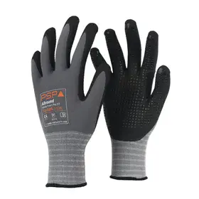 PSP 10-585 Allround Werkhandschoen Topnitril met Gripdots Grijs/Zwart - Maat 8