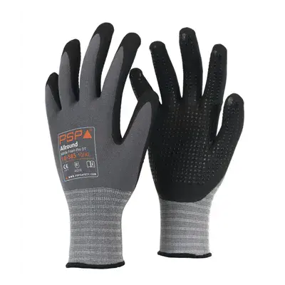 PSP 10-585 Allround Werkhandschoen Topnitril met Gripdots Grijs/Zwart - Maat 8
