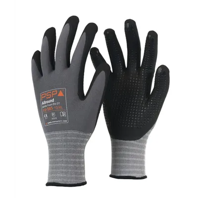 PSP 10-585 Allround Werkhandschoen Topnitril met Gripdots Grijs/Zwart - Maat 8