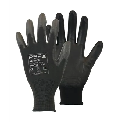 PSP 10-610 Allround PU Werkhandschoen Zwart Poly - Maat 7