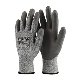 PSP 15-600 Snijvaste Werkhandschoenen Cut 5 Grijs - PU Coating, Grip & Vingergevoelig - Maat 8