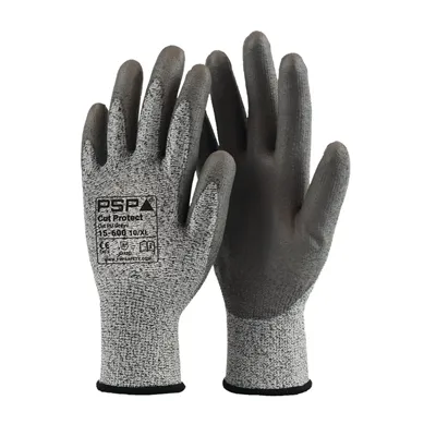 PSP 15-600 Snijvaste Werkhandschoenen Cut 5 Grijs - PU Coating, Grip & Vingergevoelig - Maat 9