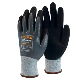 PSP 15-688 Snijvaste Werkhandschoenen Cut D - Dubbele Nitrile Coating & Lange Manchetten - Maat 9