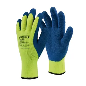 PSP 18-110 Winterhandschoen Latex Blauw/Geel – Hi-Viz & Grip bij Nattigheid, Maat 9