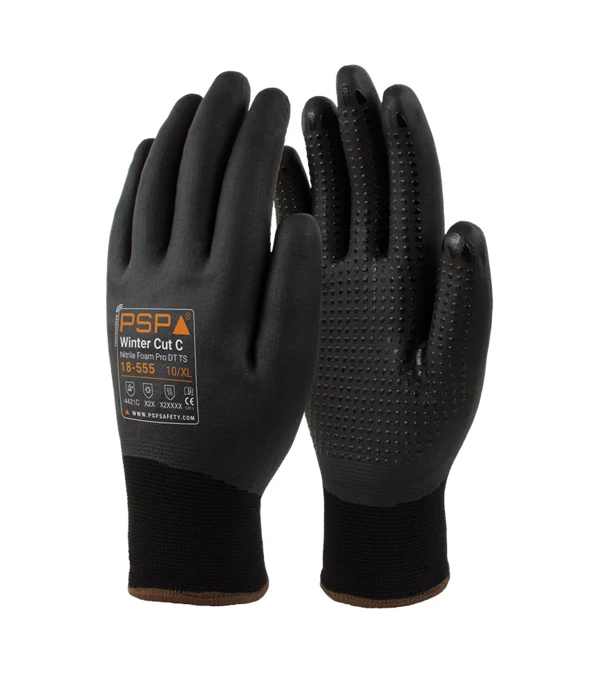 PSP 18-555 Winterhandschoenen Cut C - Gevoerd, Touchscreen & Grip Dots, Maat 9