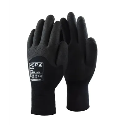 PSP 18-800 Winterhandschoenen Dry Grip Zwart - Waterafstotend & Gevoerd, Maat 8