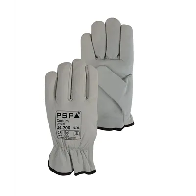 PSP 34-200 Driver Werkhandschoen Corium Runderleer Beige – Soepel & Ongevoerd, Maat 10