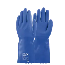 PSP 40-436 Chemische Handschoenen PVC Blauw - Triple Dipped & Oliebestendig, 36cm, Maat 10