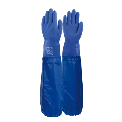 PSP 40-466 Chemische PVC Handschoenen Blauw - 66cm Triple Dipped & Oliebestendig, Maat 10