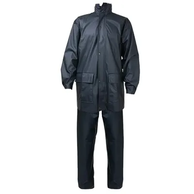 PSP 60-103 Regenpak Oslo Navy - Waterdicht, Met Capuchon & Gelaste Naden - Maat M