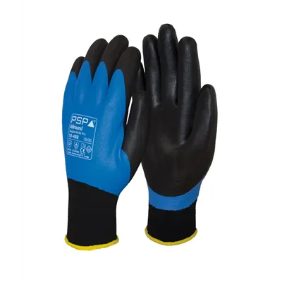 PSP Werkhandschoen Double Nitril Blauw/Zwart – Topgrip & Sanitized® Behandeling, Maat 11