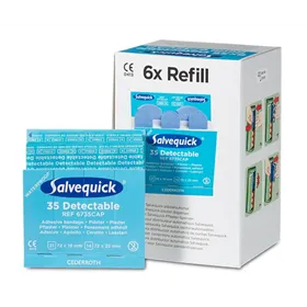 Salvequick Navulling 6735 Detecteerbare Pleisters – 35 Stuks, HACCP Geschikt voor Voedingsindustrie