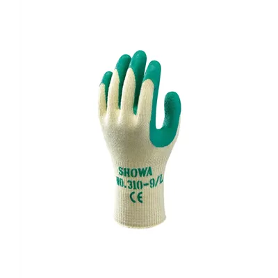 Showa 310 Werkhandschoen Latex Groen/Geel – Ruwe Grip & Ergonomisch, Maat 9-L