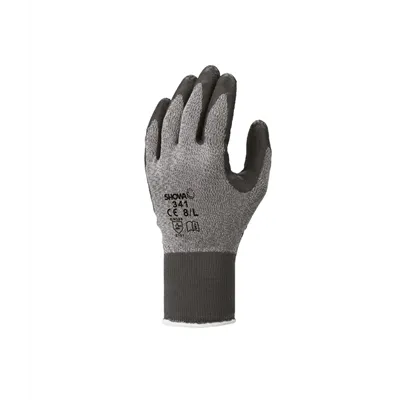 Showa 341 Werkhandschoen Latex Grijs/Zwart – Waterdicht & Ruwe Grip, Maat 8-L