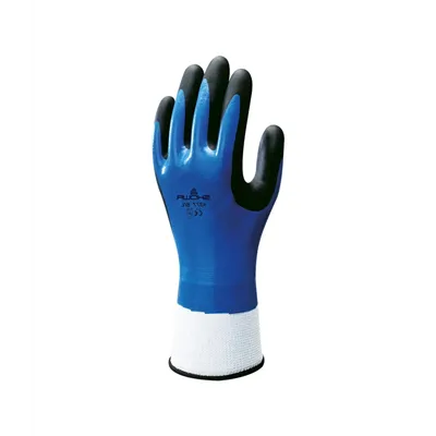 Showa 377 Werkhandschoenen Blauw/Zwart - Dubbel Nitrile Foam & Olieafstotend, Maat 9 (XL)