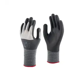 Showa 381 Werkhandschoenen Grijs/Zwart - Ultradun Nitrile Foam & Ademend, Maat 6 (S)