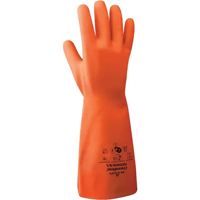 Showa 707HVO EBT Wegwerphandschoenen Oranje - Chemisch Bestendig & Milieuvriendelijk, Maat 10 (XL)