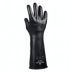 Showa 878 Chemische Handschoenen Butyl Zwart - 35cm Zuurbestendig & Ongevoerd, Maat 10 (XL)