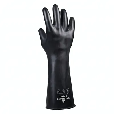 Showa 878 Chemische Handschoenen Butyl Zwart - 35cm Zuurbestendig & Ongevoerd, Maat 10 (XL)