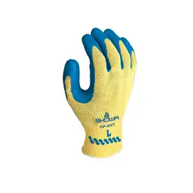 Showa GP-KV1 Snijvaste Kevlar Werkhandschoenen Geel/Blauw - Gecoate Handpalm & Elastische Rand - Maat 10-XL