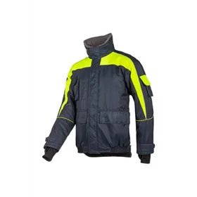 Sioen 3338 Nibas Winterjas Fluo Geel/Marine – Gevoerd tot -40°C, Maat 2XL