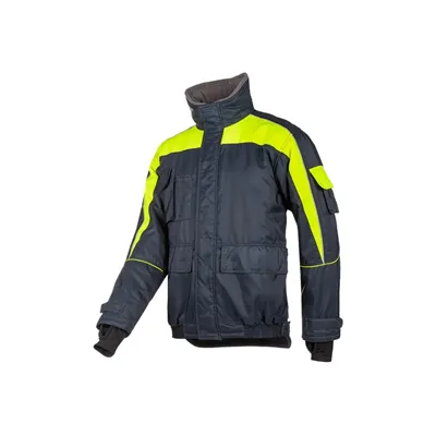 Sioen 3338 Nibas Winterjas Fluo Geel/Marine – Gevoerd tot -40°C, Maat XL