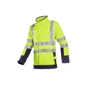 Sioen 9856 Vlamvertragende Reflecterende Regenjas Playford Fluo Geel / Marineblauw - Maat - Maat M