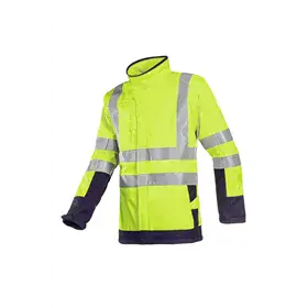 Sioen 9856 Vlamvertragende Reflecterende Regenjas Playford Fluo Geel / Marineblauw - Maat - Maat M