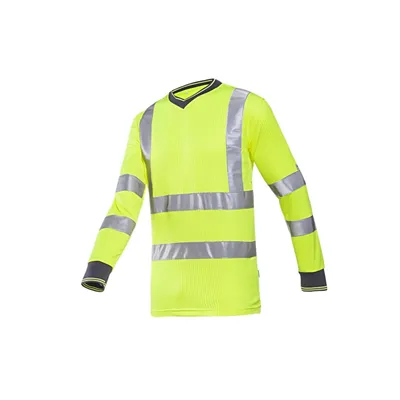 Sioen Bresso T-shirt Fluo Geel - Lange Mouw & Ademend Mesh - Maat L