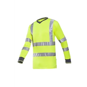 Sioen Bresso T-shirt Fluo Geel - Lange Mouw & Ademend Mesh - Maat M
