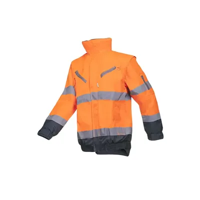 Sioen CAMPBELL 364A Blouson Fluo Oranje/Marine - Waterdicht, Met Afritsbare Fleece & Mouwen, Maat S