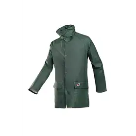 Sioen Dortmund Regenjas 4820 Groen/Kaki - Soepel, Waterdicht & Met Verborgen Kap - Maat 3XL