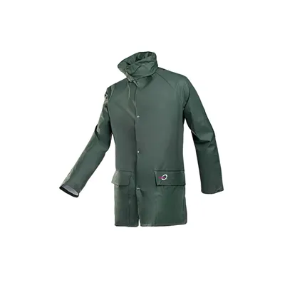 Sioen Dortmund Regenjas 4820 Groen/Kaki - Soepel, Waterdicht & Met Verborgen Kap - Maat 3XL