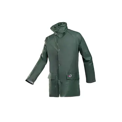 Sioen Dortmund Regenjas 4820 Groen/Kaki - Soepel, Waterdicht & Met Verborgen Kap - Maat 3XL