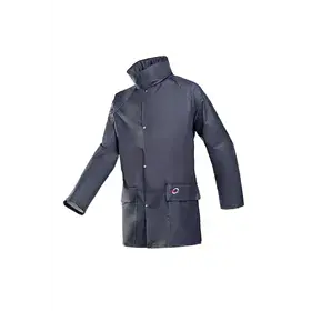 Sioen Dortmund Regenjas 4820 Marineblauw - Soepel, Waterdicht & Met Verborgen Kap - Maat 3XL