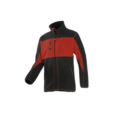 Sioen Durango Fleecejack Rood/Zwart – Windbreaker & YKK Ritsen, Maat M
