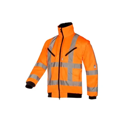 Sioen EAGLE 050A RWS Winterjas Fluo Oranje - Gevoerd, Afneembare Bontkraag, Maat S