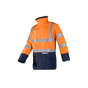 Sioen Elliston Regenjas Fluo Oranje/Marine - Vlamvertragend, Antistatisch & Waterdicht - Maat 3XL