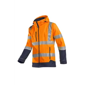 Sioen Fuller Softshelljas Fluo Oranje/Blauw - Waterdicht, Gevoerd & Met Kap - Maat M
