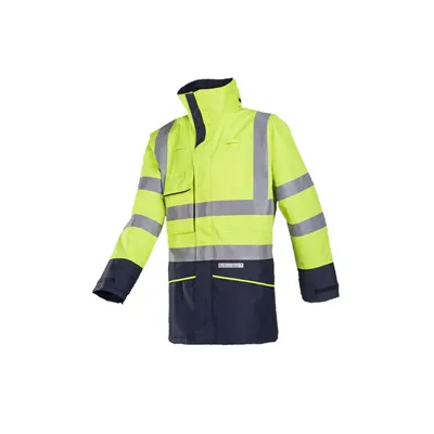 Sioen Hedland Parka Fluo Geel/Marine - Vlamvertragend, Antistatisch & Waterdicht - Maat L