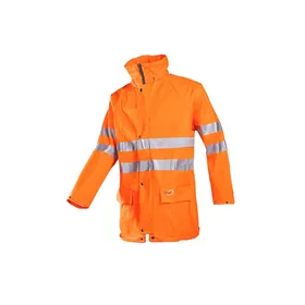Sioen Kassel Regenjas Fluo Oranje - Lichtgewicht & Geluidsarm - Maat XL