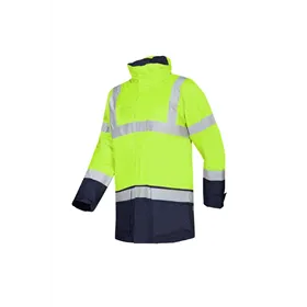 Sioen LIGHTFLASH 313A Parka Fluo Geel/Marine - Winddicht, Waterdicht & Gevoerd, Maat M