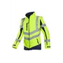 Sioen Malden Softshelljas Fluo Geel/Marine - Winddicht, Gevoerd & Met Afritsbare Mouwen - Maat 3XL