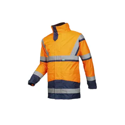 Sioen Powell 4-in-1 Regenparka Fluo Oranje - Waterdicht & Ademend - Maat 2XL