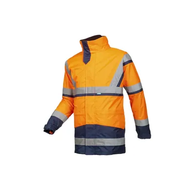 Sioen Powell 4-in-1 Regenparka Fluo Oranje - Waterdicht & Ademend - Maat L